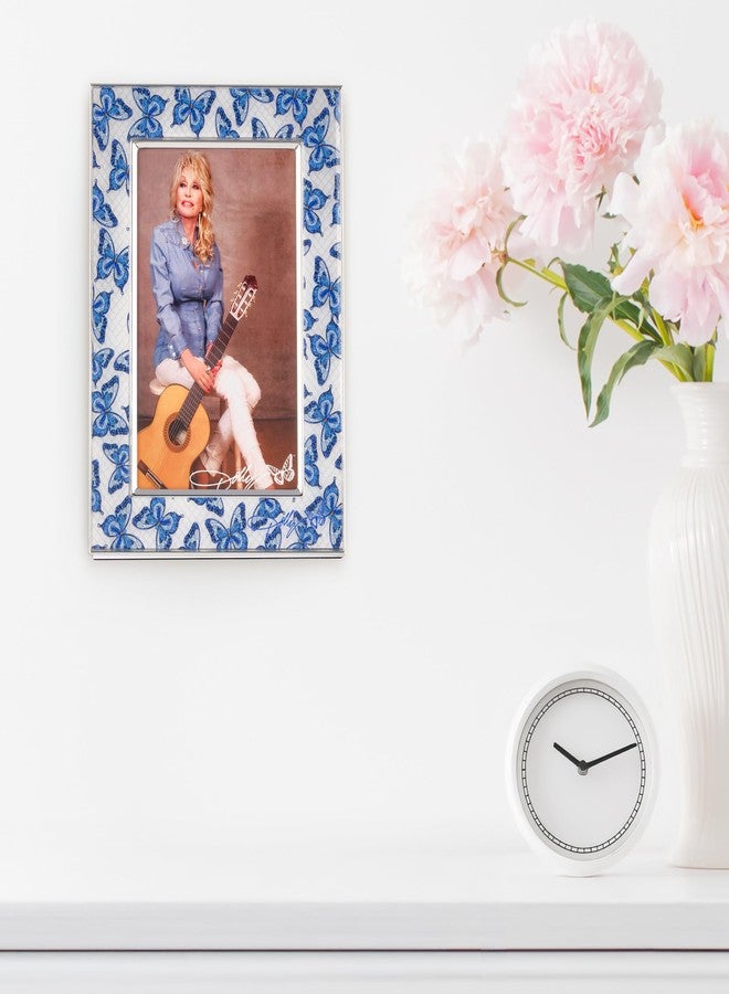 Dolly Parton 5.56x7.5x0.48 Inch Blue Butterfly Enamel Photo Frame, Displays one 4x6 Photo - Image 4